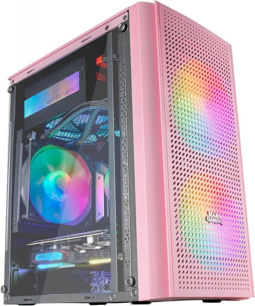 MARS GAMING MC300 MICRO-ATX CASE, 3X 120MM FRGB FAN, WINDOW, FRON