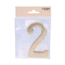 NUMERO 2 LATÃO POLIDO 10CM FIXAÇÃO INVISIVEL EDM