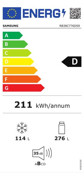 FRIGORÍFICO COMBINADO SAMSUNG RB38C776DS9 2030X595 I (E)