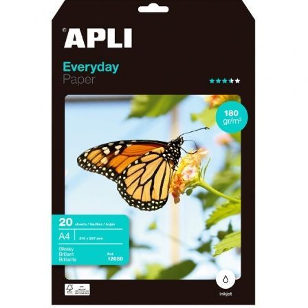 PAPEL FOTOGRÁFICO APLI EVERYDAY 12080 DIN A4 180G 20 HOJAS BRILLA