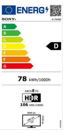 TV SONY 75" K75XR55BP UHD MINILED HDR XR GOOGLETV