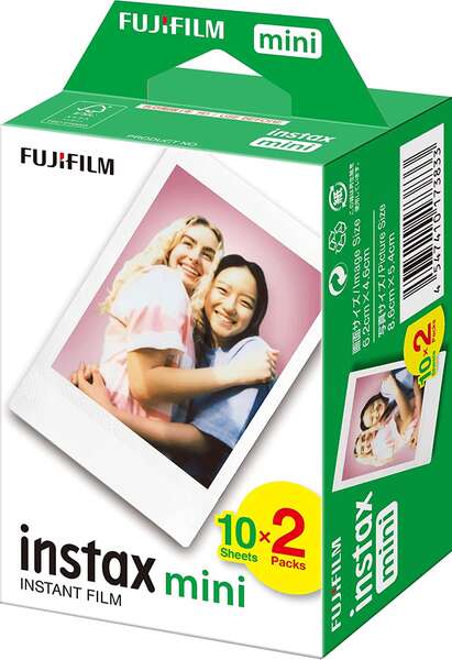 CARGA FUJIFILM INSTAX MINI GLOSSY (2X10 FOLHAS) TAMANHO DA IMAGEM