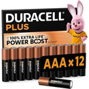 PACK DE 12 PILAS AAA DURACELL PLUS POWER BOOST DPBLR3B12 1.5V ALC