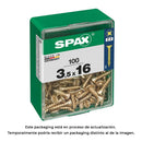 CAIXA 100 UNID. PARAFUSO MADEIRA SPAX CABEZA PLANA YELLOX 3,5X16M