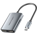 CABLE CONVERSOR VENTION ACZHB USB TIPO-C MACHO - 2X HDMI MACHO GR