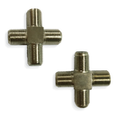 CONECTOR TIPO F FÊMEA DE QUATRO VIAS METAL PRATEADO