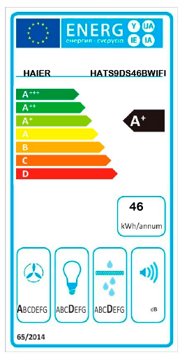 Haier I-Link HATS9DS46BWIFI Montado na parede Preto 571 m³/h A+