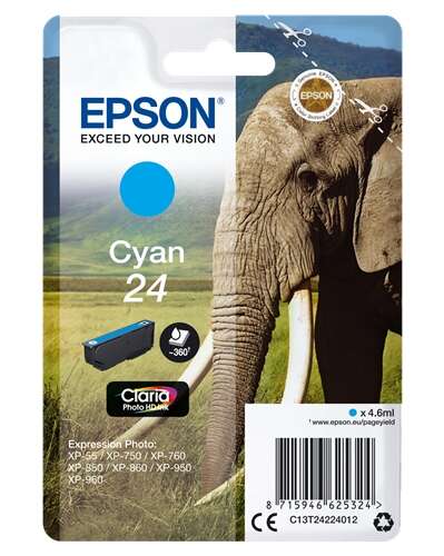 TINTEIRO EPSON CYAN SERIE 24 XP-750/850/950/55 - C13T24224012