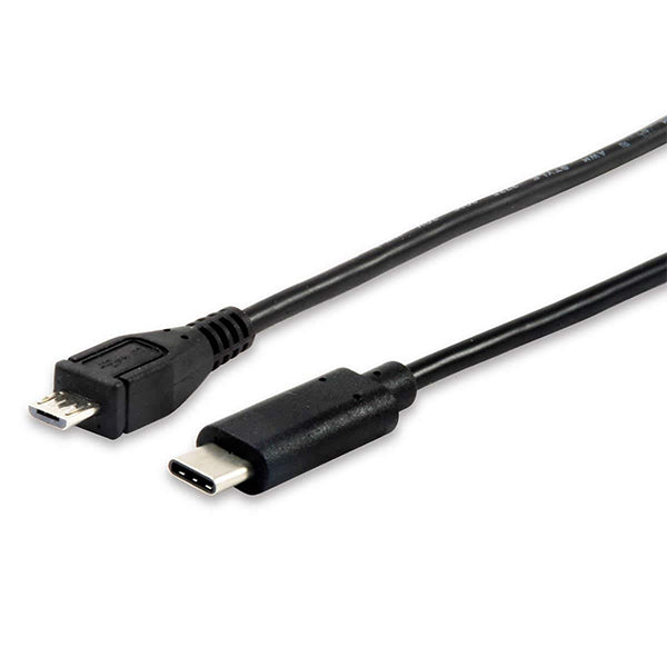 Equip 12888407 cabo USB 1 m USB 2.0 Micro-USB B USB C Preto