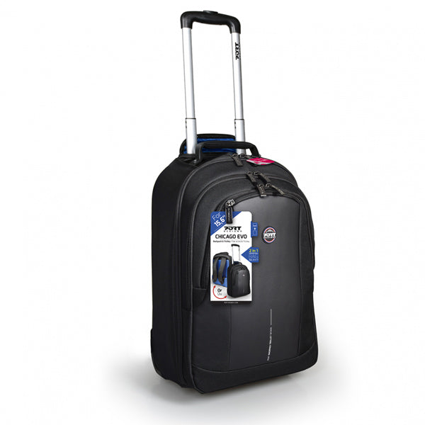 PORT MOCHILA E TROLLEY CHICAGO EVO 15.6" BLACK