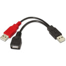 AISENS A101-0030 cabo USB 0,15 m USB 2.0 2 x USB A USB A Preto, V