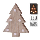 ÁRVORE DE MADEIRA DECORATIVA ADORNO DE NATAL COM LED 10X3X13CM CO