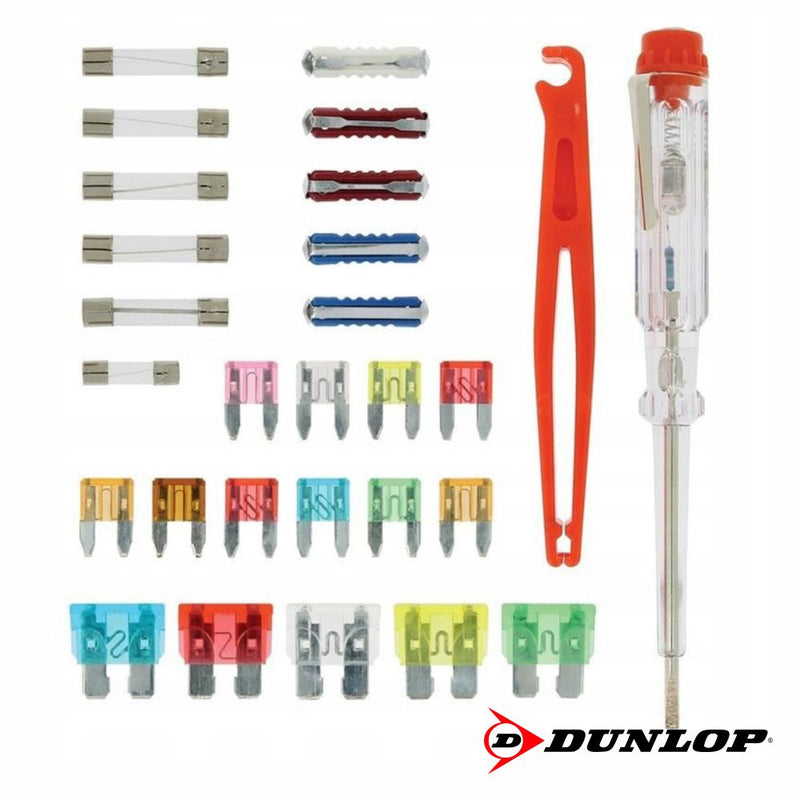 CONJUNTO DE 26 FUSÍVEIS P AUTOMÓVEL E BUSCA-POLOS DUNLOP