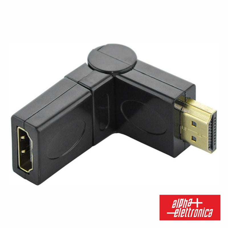 FICHA ADAPTADORA HDMI FÊMEA  MACHO ROTATIVA 180°