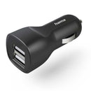 HAMA CARREGADOR PAUTOMOVEL LIGACAO 2X USBA 12W PRETO
