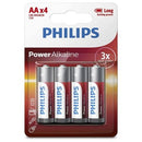 PACK DE 4 PILAS AA PHILIPS LR6P4B05 1.5V ALCALINAS