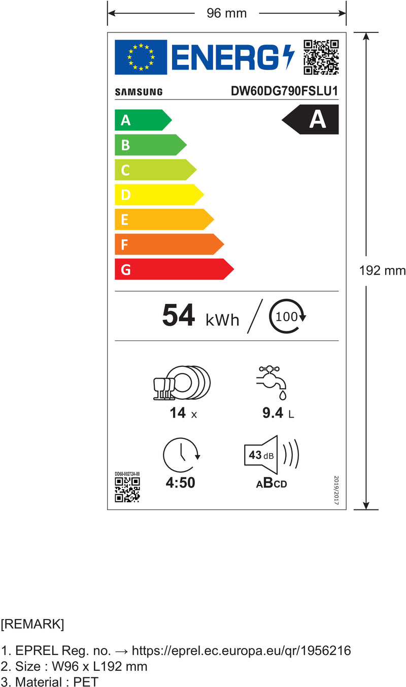 MÁQUINA DE LAVAR LOUÇA SAMSUNG - DW-60DG790FSLU1