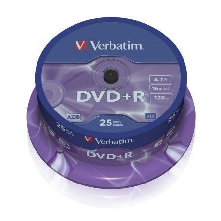 DVD+R VERBATI.16X 4,7GB AZO    -CAKE25