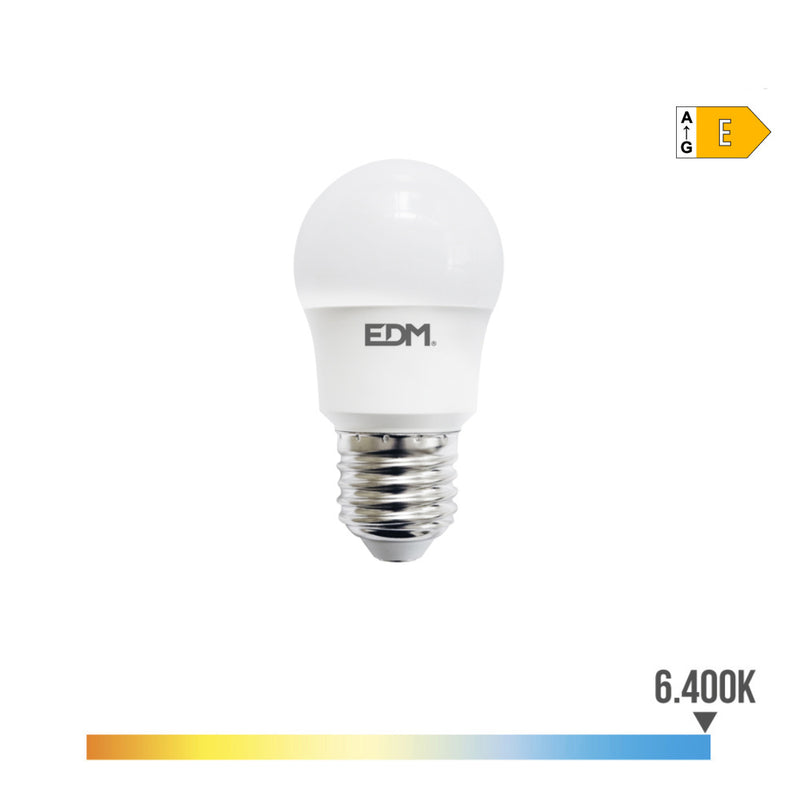 LÂMPADA ESFÉRICA LED E27 8,5W 1000LM 6400K LUZ FRIA Ø4,5X8,6CM ED