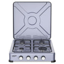 FOGÃO PORTÁTIL HAEGER QUADCOOK ( 4 G  - SILVER  - QUEIMADORES DE