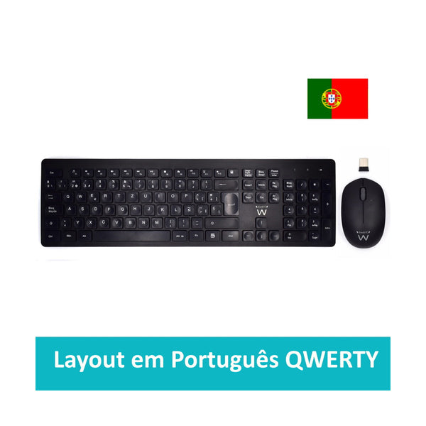 Ewent EW3258 teclado Rato incluído QWERTY Português Preto