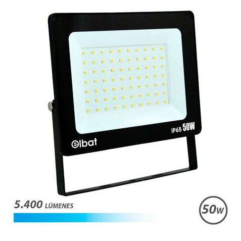 PROJETOR LED ELBAT DE 50W LUMENES: 5400 - 6.500K LUZ FRIA ANGULO