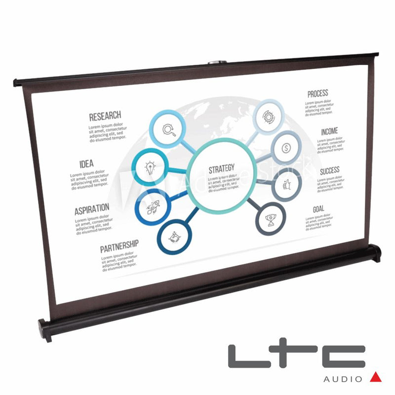 TELA PROJEÇÃO PORTÁTIL DESKTOP 50" C SUPORTE E SACO LTC