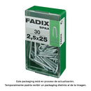 CAIXA S 30 UNID. GRAMPOS ZINCO 2,5X25MM FADIX