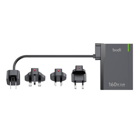 UNIVERSAL WALL CHARGER BUDI 350, GAN PD+ QC3.0, 5XUSB-C+1XUSB-A,