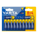 PILHA VARTA ALCALINA LONGLIFE POWER AA - LR06 (BLÍSTER 12 UNID.)