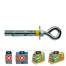 CAIXA 100 UN FIXAÇÃO DYNABOLT ARO Ø8X45MM ZINCADO CELO
