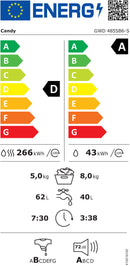 MÁQUINA DE LAVAR E SECAR ROUPA CANDY GWD485SB6-S 8/5KG