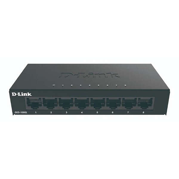 D-Link DGS-108GL Não-gerido Gigabit Ethernet (10/100/1000) Preto