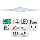 GRINALDA MULTICOR 40 LEDS A PILHAS COM CABO ARAME PRATEADO IP20 2