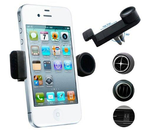 TECH FUZZION UNIVERSAL AIR VENT CAR HOLDER BLACK