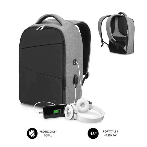 MOCHILA SUBBLIM SECURE V2 AP PARA PORTÁTILES HASTA 15.6" PUERTO U