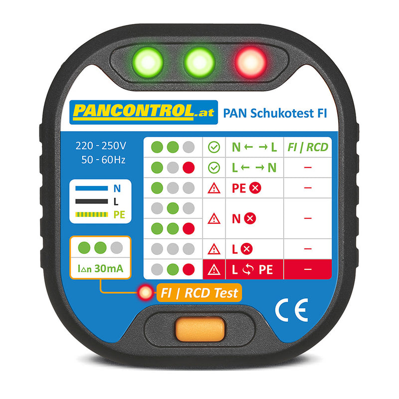 TESTER DE TOMADAS PAN TIPO FTEST FI PANCONTROL