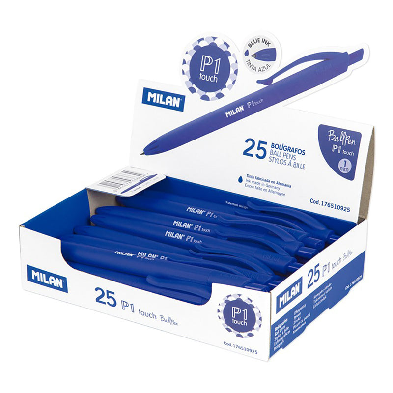 CAJA DE BOLÍGRAFOS DE TINTA DE ACEITE RETRÁCTIL MILAN P1 TOUCH ML