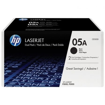 TONER HP 05A BLACK DUAL PACK LASERJET TONER CARTRIDGE - CE505D