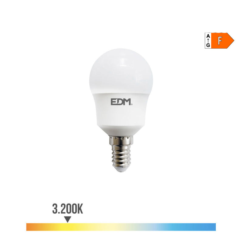 LÂMPADA ESFÉRICA LED E14 8,5W 880LM 3000K LUZ QUENTE Ø4,5X8,8CM E