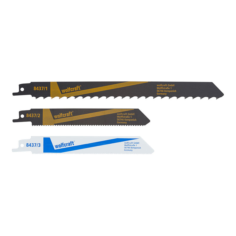 PACK DE 3 FOLHAS DE SERRA SABRE 8437000 WOLFCRAFT