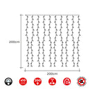 CORTINA EASY-CONNECT BRANCO FRIO 10 FILAS 200 LEDS IP44 30V TOTAL