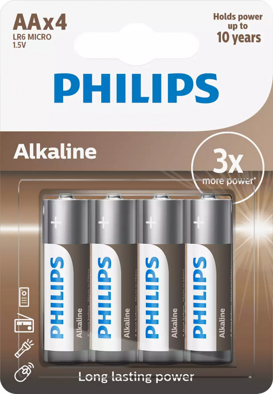 PILA PHILIPS BRONZE ALKALINE LR06A4B/10 AA 1 BLISTER