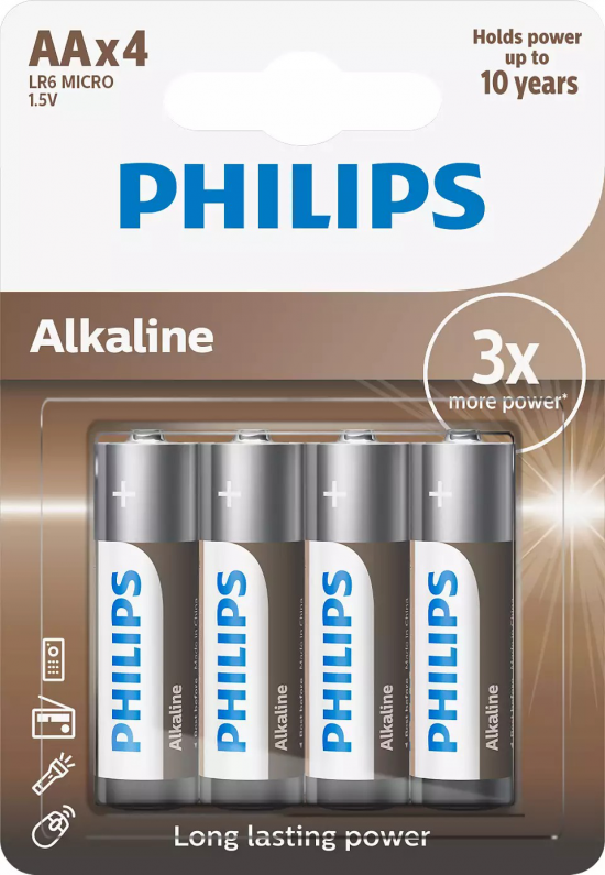 Philips LR6A4B/10 pilha Bateria descartável AA Alcalino