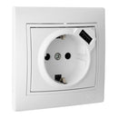 TOMADA BIPOLAR COM T/TL 16A 250V USB SERIE EUROPA SOLERA ERP60USB