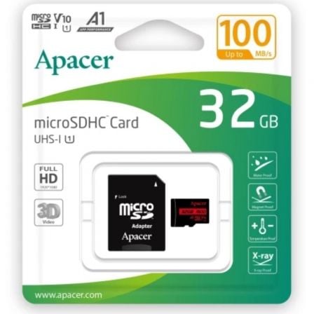 TARJETA DE MEMORIA APACER 32GB MICROSD HC UHS 1 CON ADAPTADOR CLA