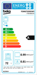 BEKO FOGAO 4 ZONAS VITRO FORNO 72LT MULTIF 60X60CMS BRANCO A