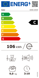 MÁQUINA DE SECAR ROUPA HAIER HD90-A3939-S 9KG