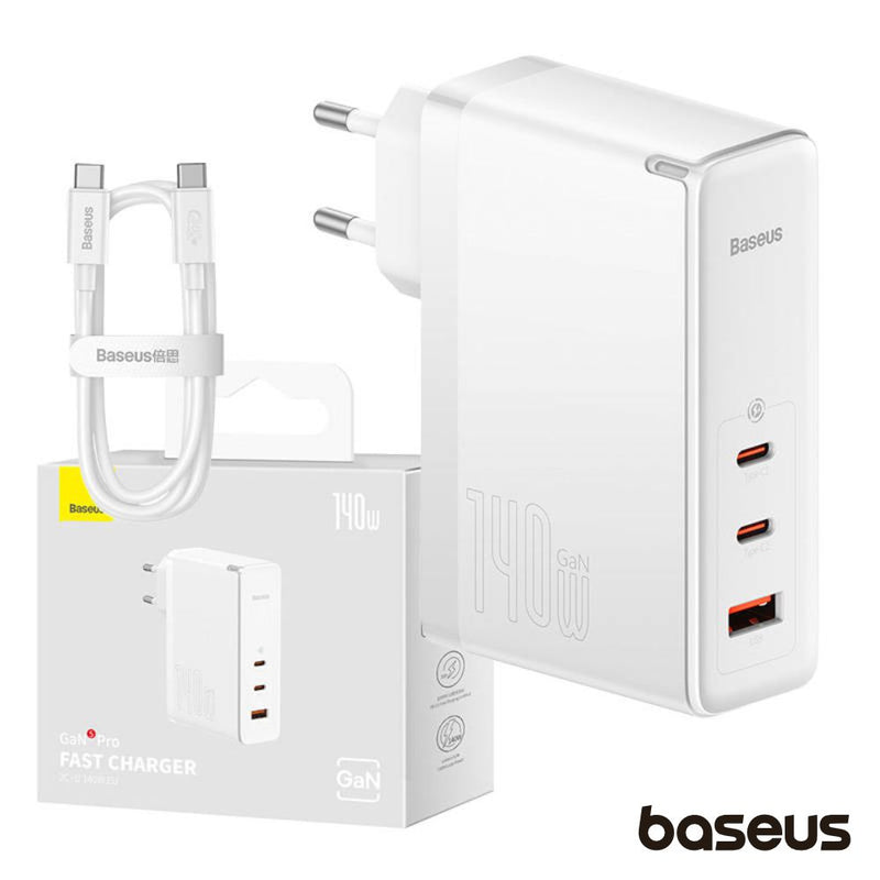 ALIMENTADOR COMUTADO 2XUSB-C PD 3.1  USB-A 140W GAN5 BASEUS