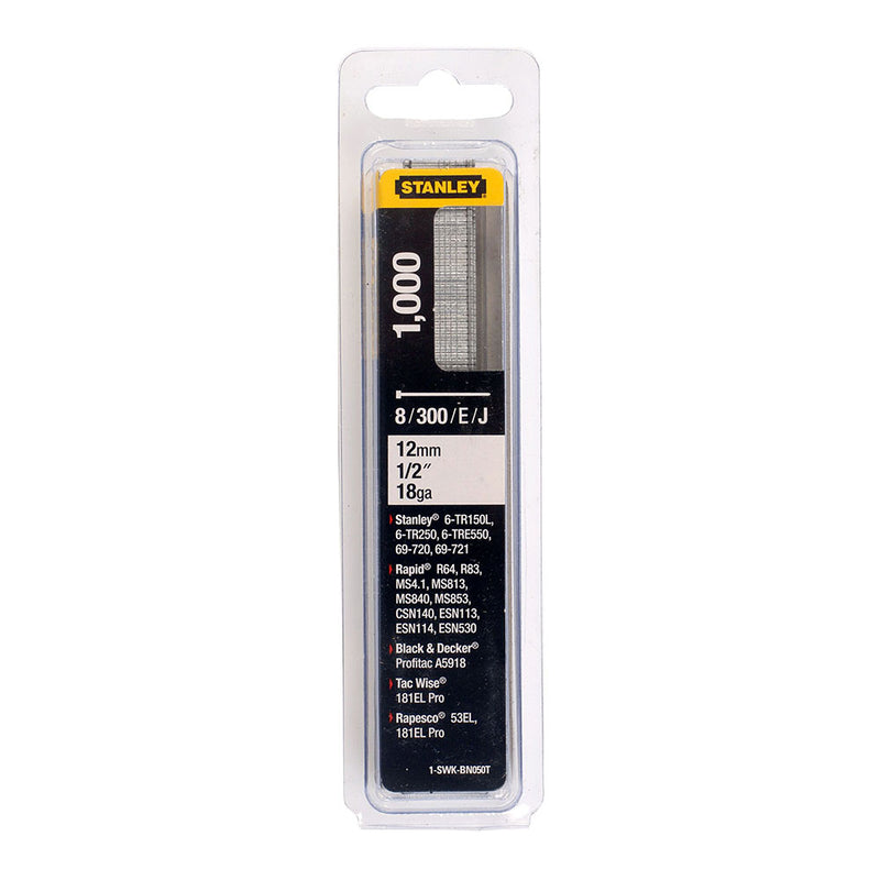 CAIXA 1000 PREGOS/BRAD 8/300/E/TIPO J - 12MM 1-SWK-BN050T STANLEY